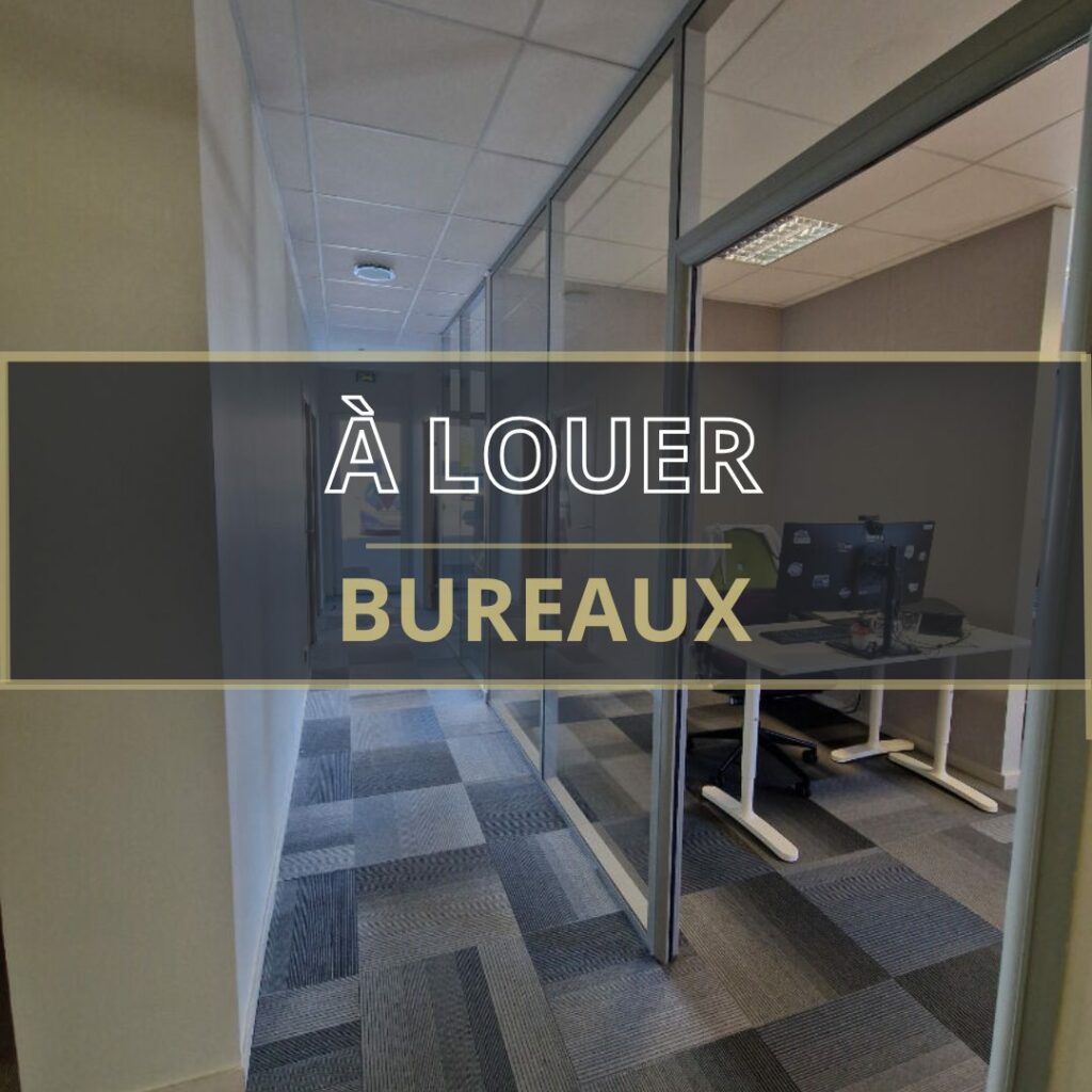 Sud de Caen – A LOUER – 136 m²  de bureaux aménagés + 5 parkings
