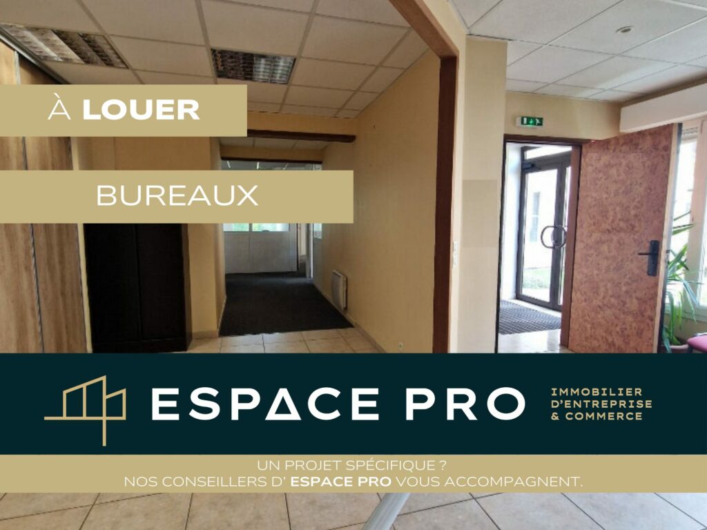 A LOUER – NORD DE CAEN – BUREAUX 225M²  33 540.00€ LOYER ANNUEL