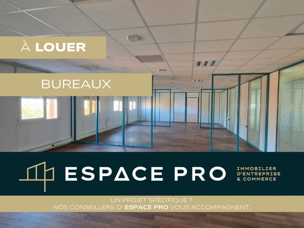 Colombelles – A LOUER – Bureaux  aménagés environ 460 m² + parkings privés