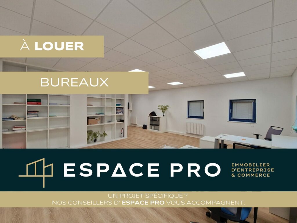 Nord de Caen – A LOUER – Environ 72 m² de Bureaux aménagés en parfait état
