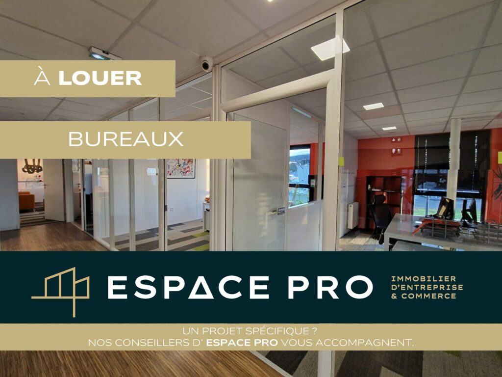 CAEN Nord – A LOUER – 200 m² de Bureaux en parfait état + parking privé