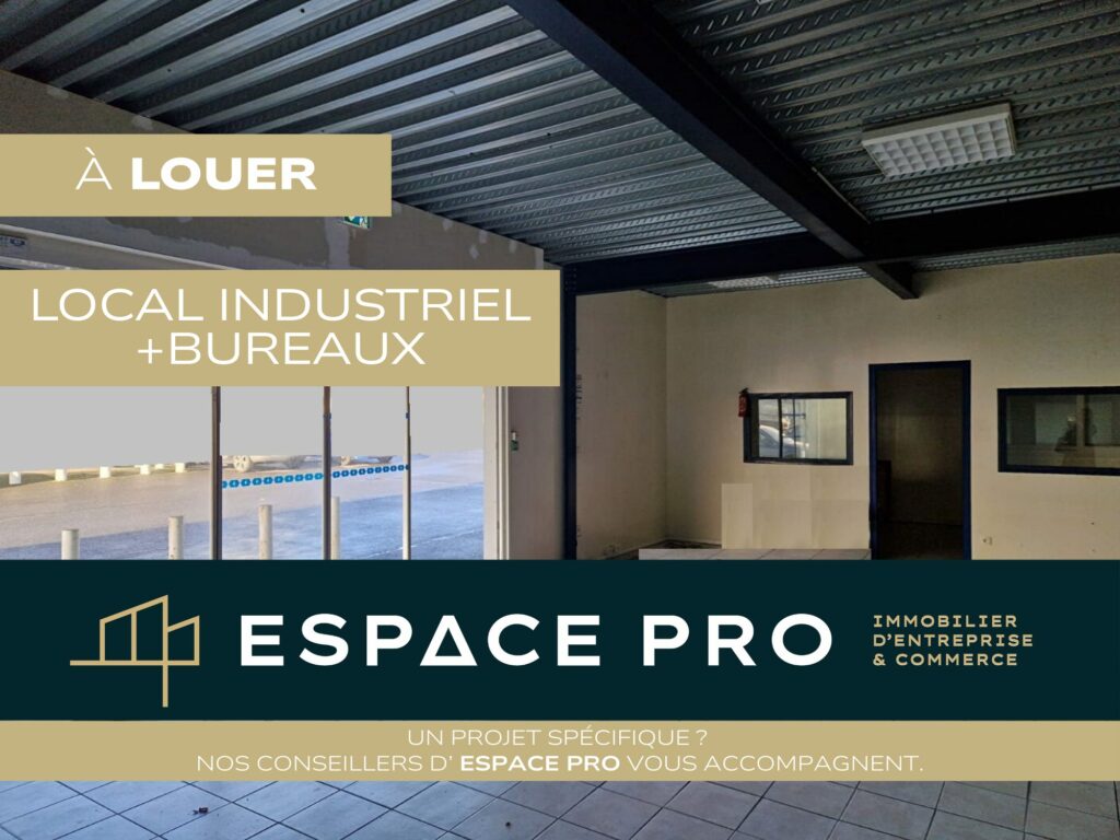 (ENTREPOT / LOCAL INDUSTRIEL + BUREAUX) – OUEST DE CAEN – 600m² (2469m² DE TERRAIN) – 41500€ HT/HC/AN