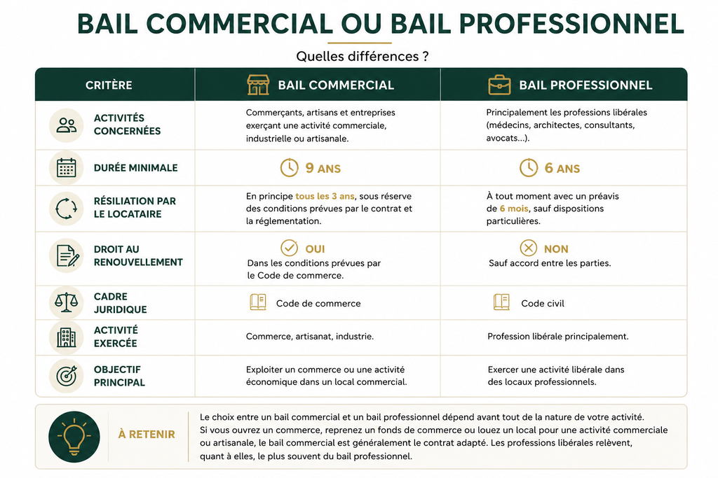 Bail commercial ou bail professionnel : quelles différences ? Espace Pro Immobilier à Caen