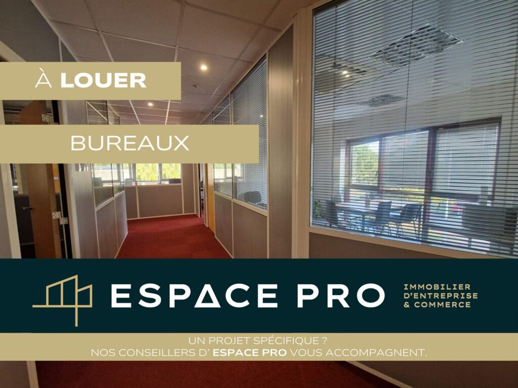 Caen Nord –  A LOUER – immeuble de bureaux d&rsquo;environ 1 000 m² + 35 parkings privés