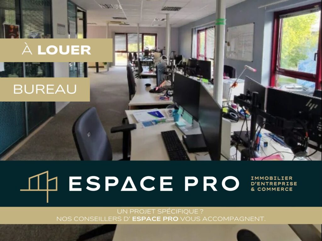 Caen Nord –  A LOUER – immeuble de bureaux d&rsquo;environ 1 000 m² + 35 parkings privés